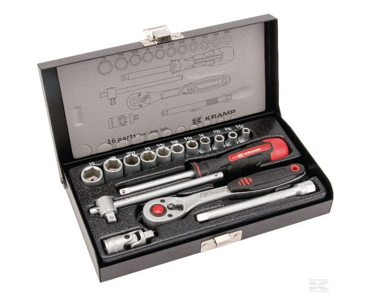 Topnøglesæt 1/4" med 5/32" - 1/2" - 16 dele