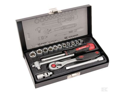 Topnøglesæt 1/4" med 5/32" - 1/2" - 16 dele