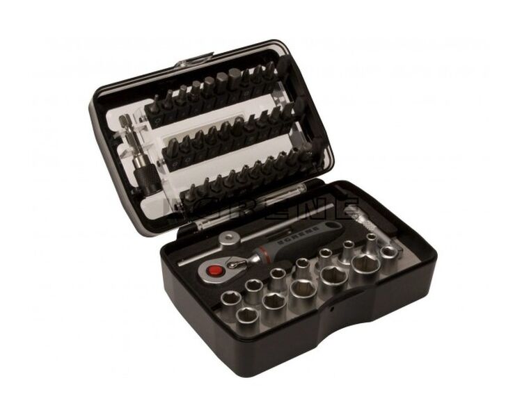 Topnøglesæt 1/4 47 dele Kramp 4 - 13 mm + diverse bits