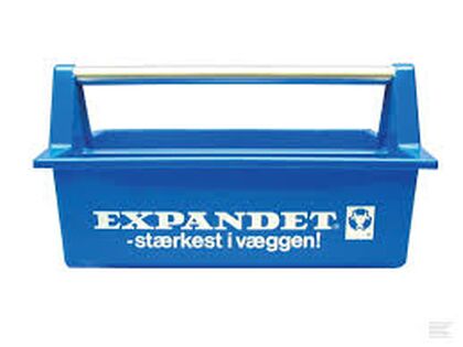 Værktøjskasse åben lysblå.  410 mm B 255 m H 210 mm