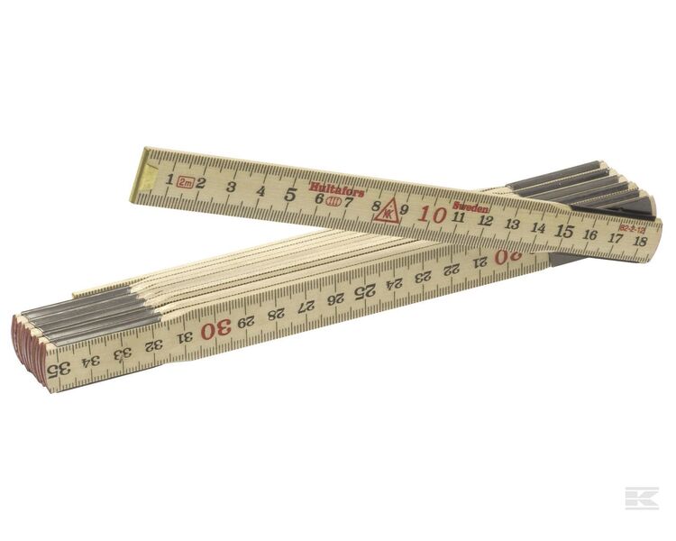 Tommestok 2 m træ tommer/mm Hultafors 82