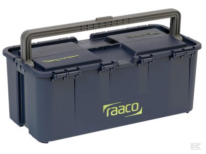 Værktøjskasse Compact 15 Raaco m 15 skillevægge og to rum. Max. vægtbelastning: 20 kg. Kapacitet: 20 l.